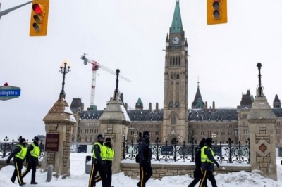 Canada police fenced off Parliament precinct to ensure protestors do not return
