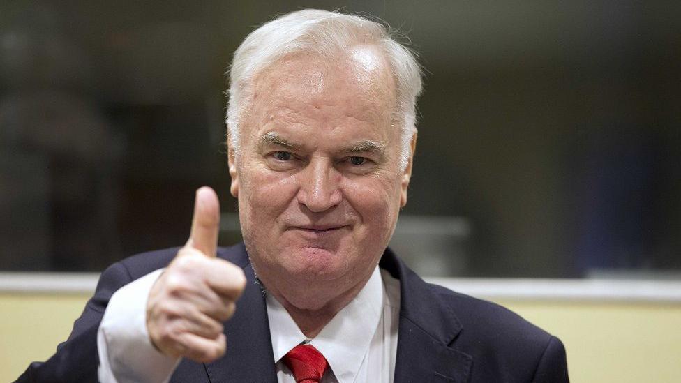 Mladić na suđenju u Hagu 2017. 