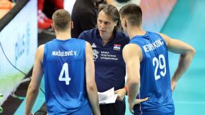 George Krecu, Veljko Mašulović i Aleksandar Nedeljković, odbojka Srbija