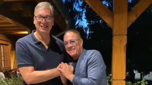 Vučić ugostio Žan Klod Van Dama: Što se tiče obaranja ruke, izgubio sam 1