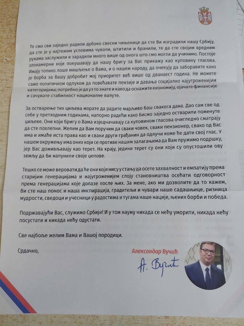 Ko plaća za štampu i slanje Vučićevih pisama penzionerima? 3
