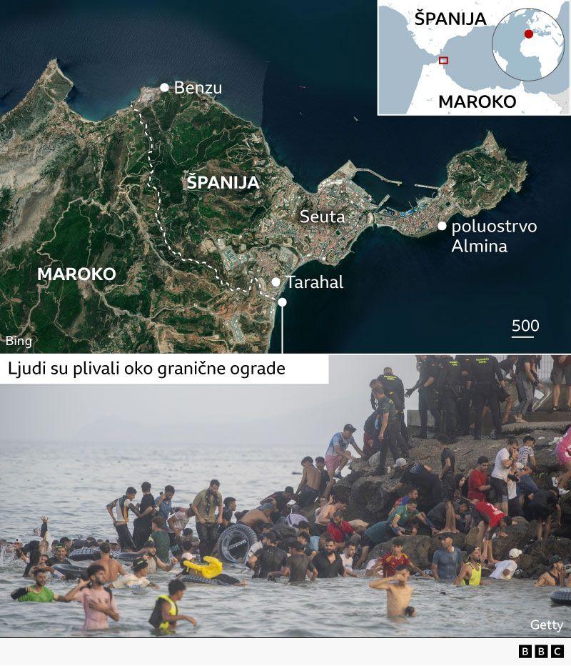 masovan ulazak ljudi iz maroka u seutu