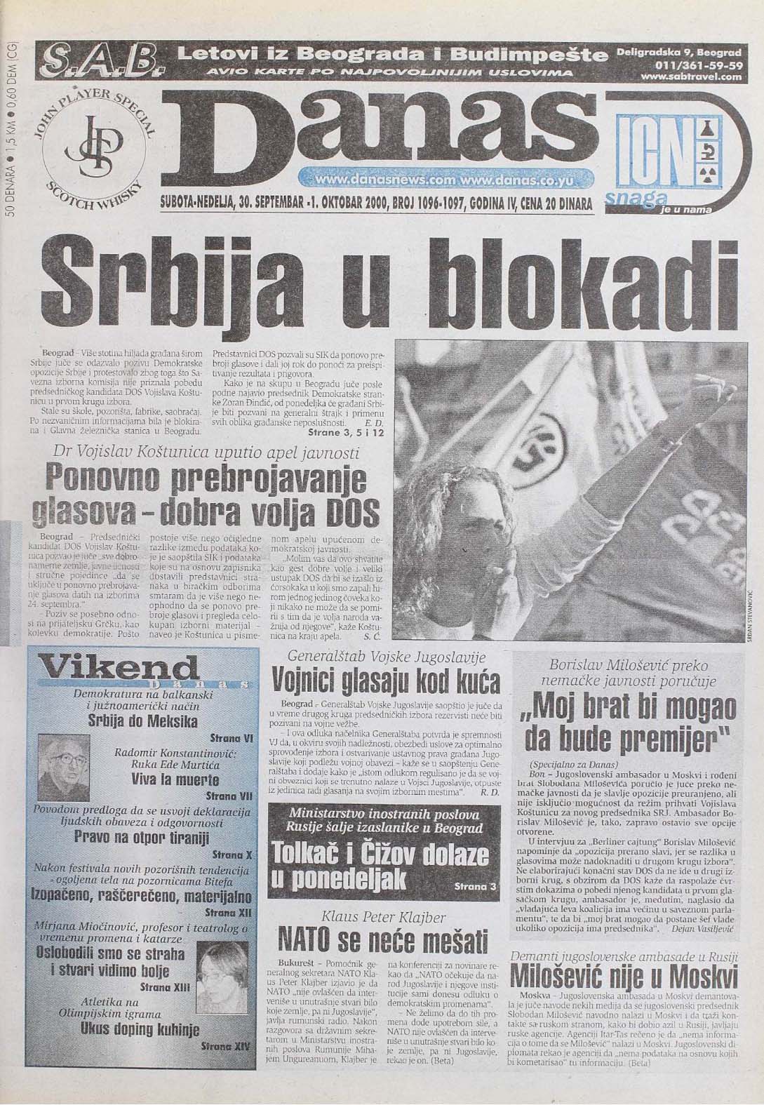 Kako je u septembru i oktobru 2000. godine polako padao Milošević, te na kraju i pao 4