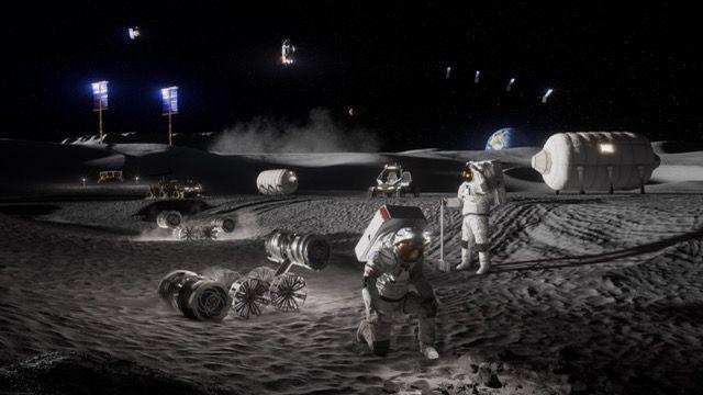 astronauti i njihova oprema na površini Meseca