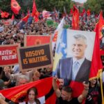 Zastave Albanije, Kosova i posteri Hašima Tačija