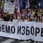 Transparent 'Hoćemo izbore' sa jednog od studentskih protesta u Beogradu