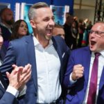 Ulrih Zigmund (u sredini) iz AfD-a i nacionalni lideri stranke oduševljeni su rezultatom