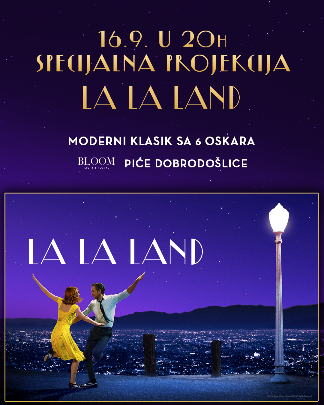 „La La Land“ povodom 10. godišnjice na velikom platnu Concept Cinema i CineStara 1