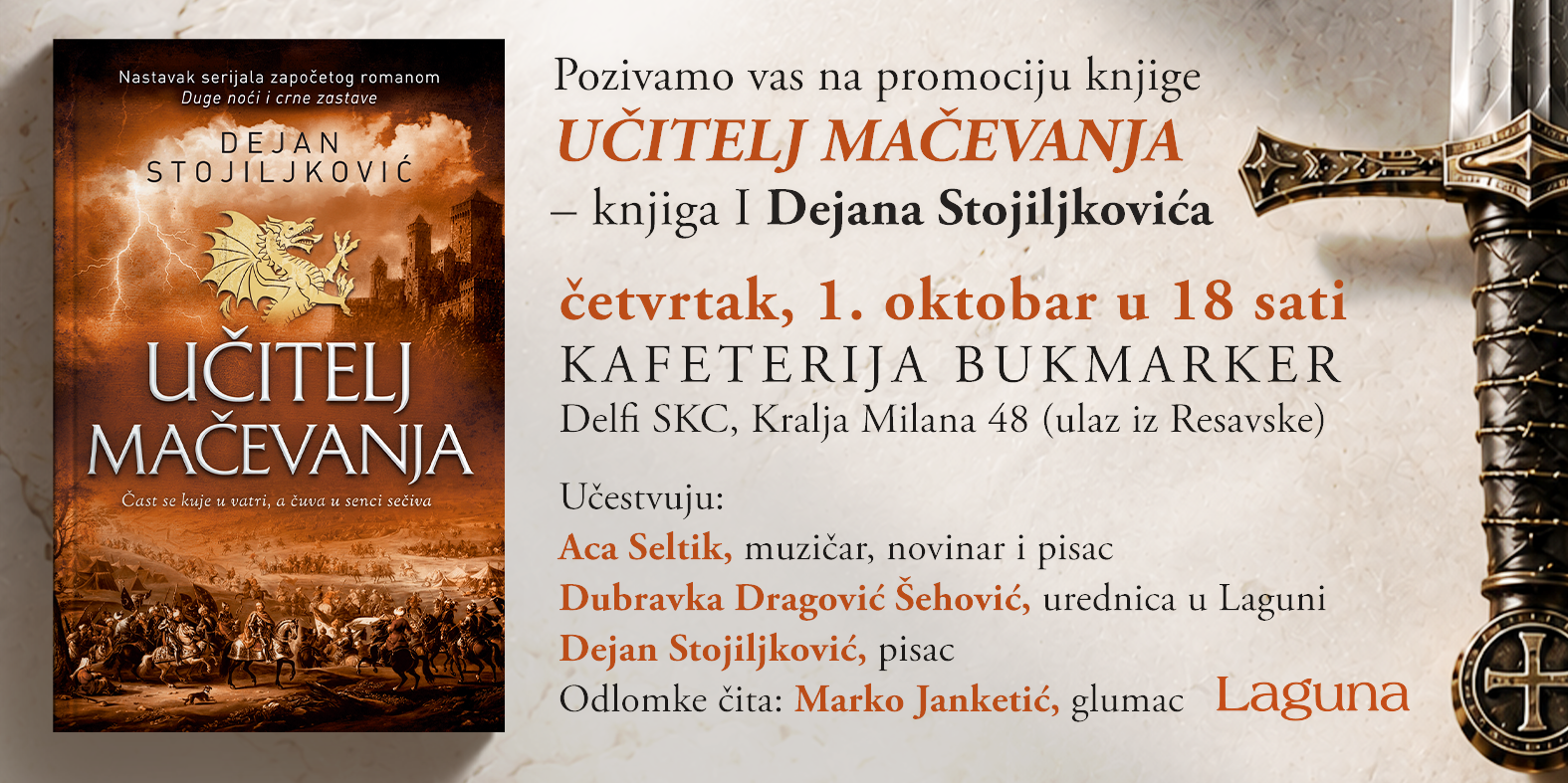 „Učitelj mačevanja“ Dejana Stojiljkovića ekskluzivno u onlajn prodaji od 25. do 30. septembra 2026 – prvih 100 čitalaca očekuje potpisan primerak 1