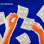 Ilustracija ruke koje drže glasačke listiće