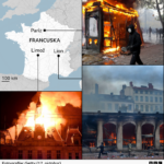 mapa francuske i posledice nereda, protesti u francuskoj